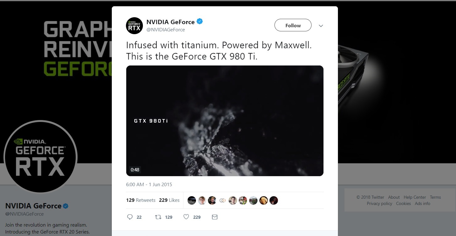 NVIDIA introduces Ti by posting a tweet in 2015