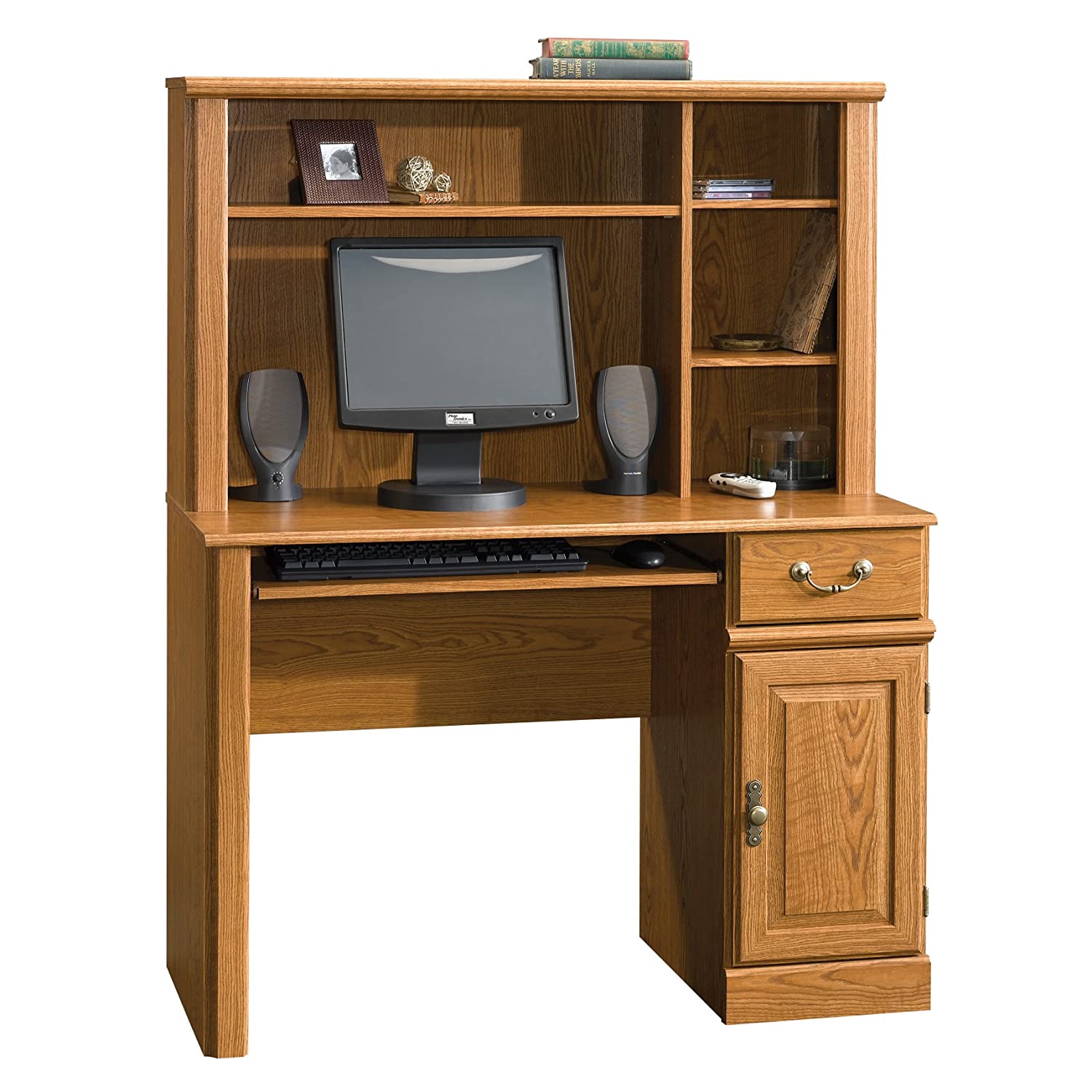 Small computer desk with hutch