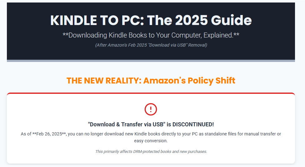 Kindle for PC app library interface displaying downloaded eBooks available for offline reading