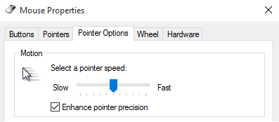 Mouse sensitivity