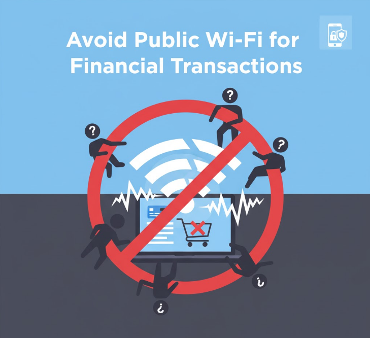 Avoid Public Wi-Fi for Financial Transactions.
