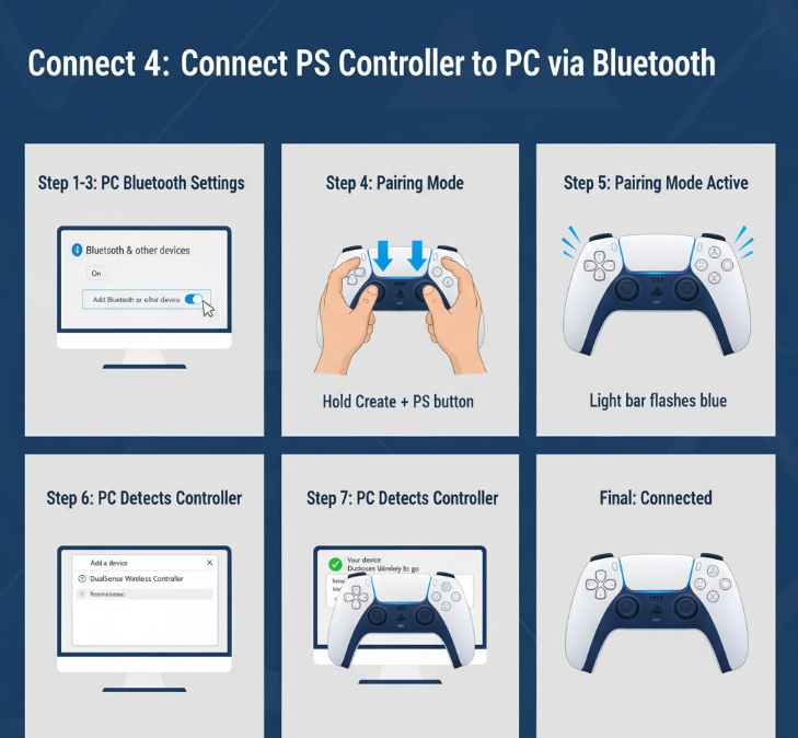 Method 4: Connect PS5 Controller to PC via Bluetooth.