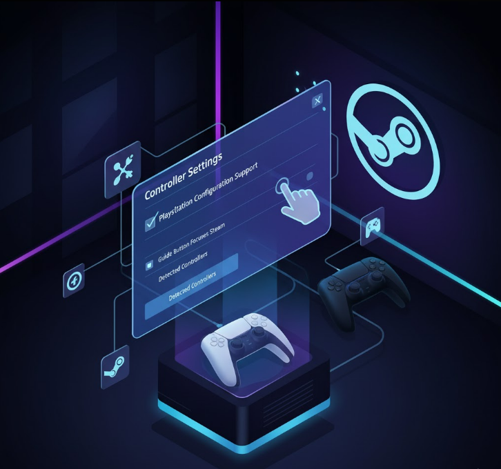 Configuring PlayStation Controllers in Steam.