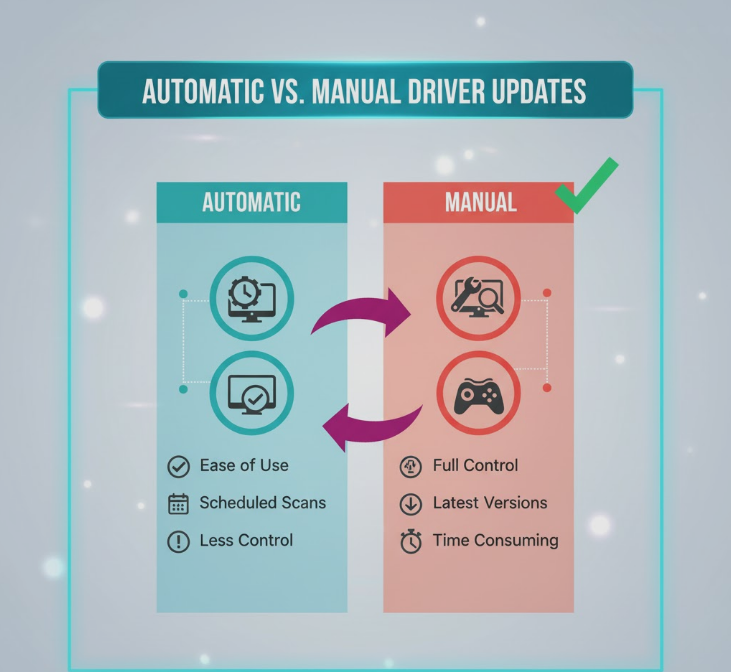Automatic vs. Manual Driver Updates. PcBuildAdvisor.com Automatic vs. Manual Driver Updates.