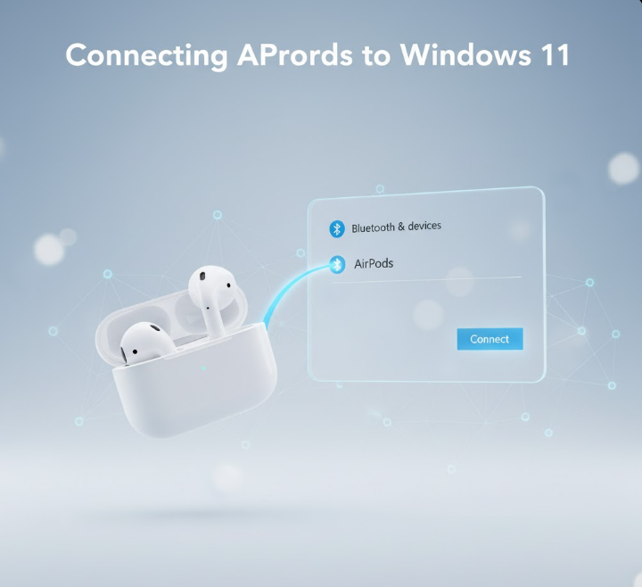 Connecting AirPods to Windows 11.