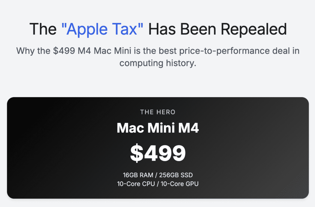 Mac Mini for $499