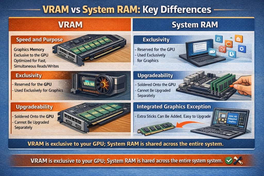 VRAM vs System RAM.